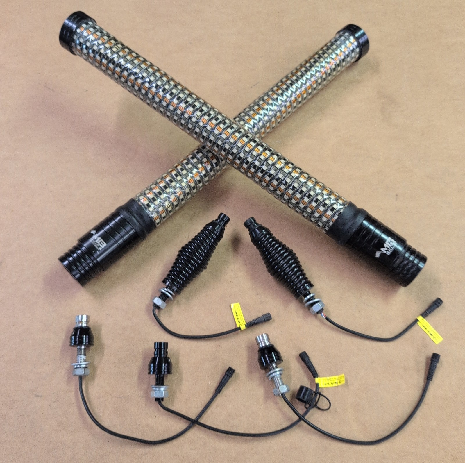 MB Whips 2ft PRO Flash RGB LED Spiral Whip -UTV Polaris - Pair -  