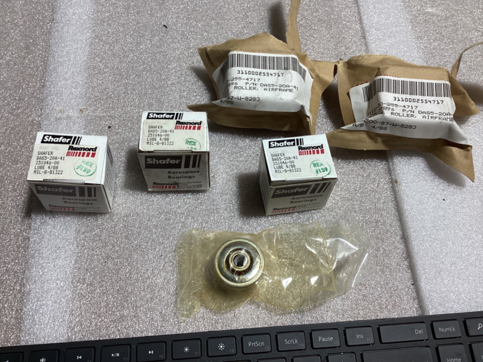 Lot of 3 Shafer Rexnord Aerospace Bearings DAS5-20A-41 MS-289-13 NEW