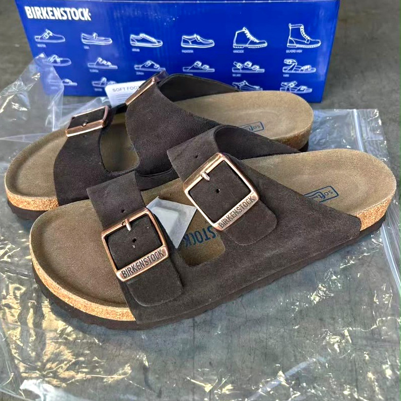 Birkenstock Arizona Brown Suede 2-Strap Buckle Cork Sandals 38 and 39 Birkenstock Arizona Brown Suede 2-Strap Buckle Cork Sandals 38 and 39