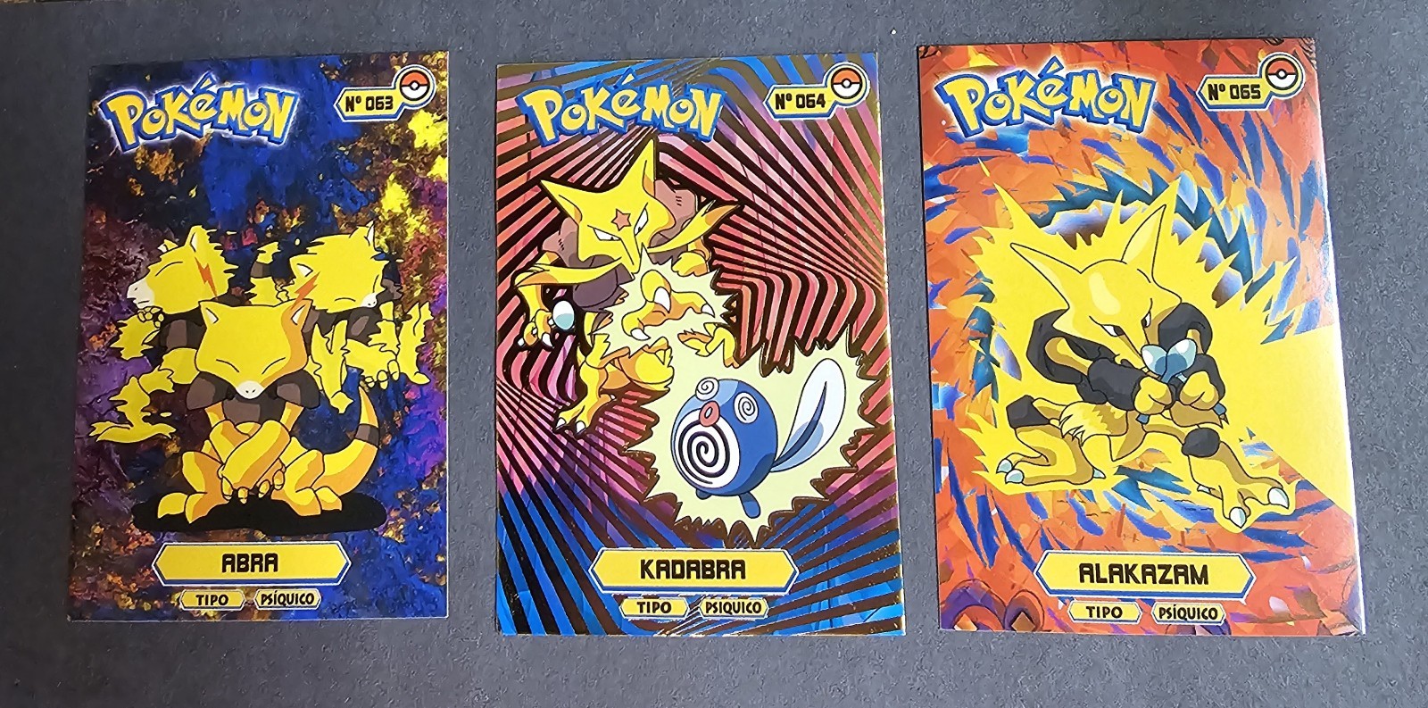 ABRA X KADABRA X ALAKAZAM - POKEMON KANTO CARDS TOP POKEDEX CCG FOIL