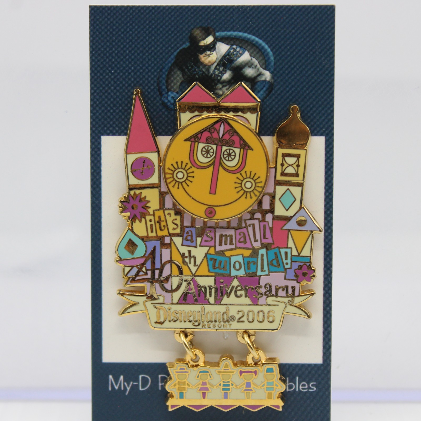 C2 Disney DLR LE Pin It's A Small World 40th 3-D Dangle Spinner