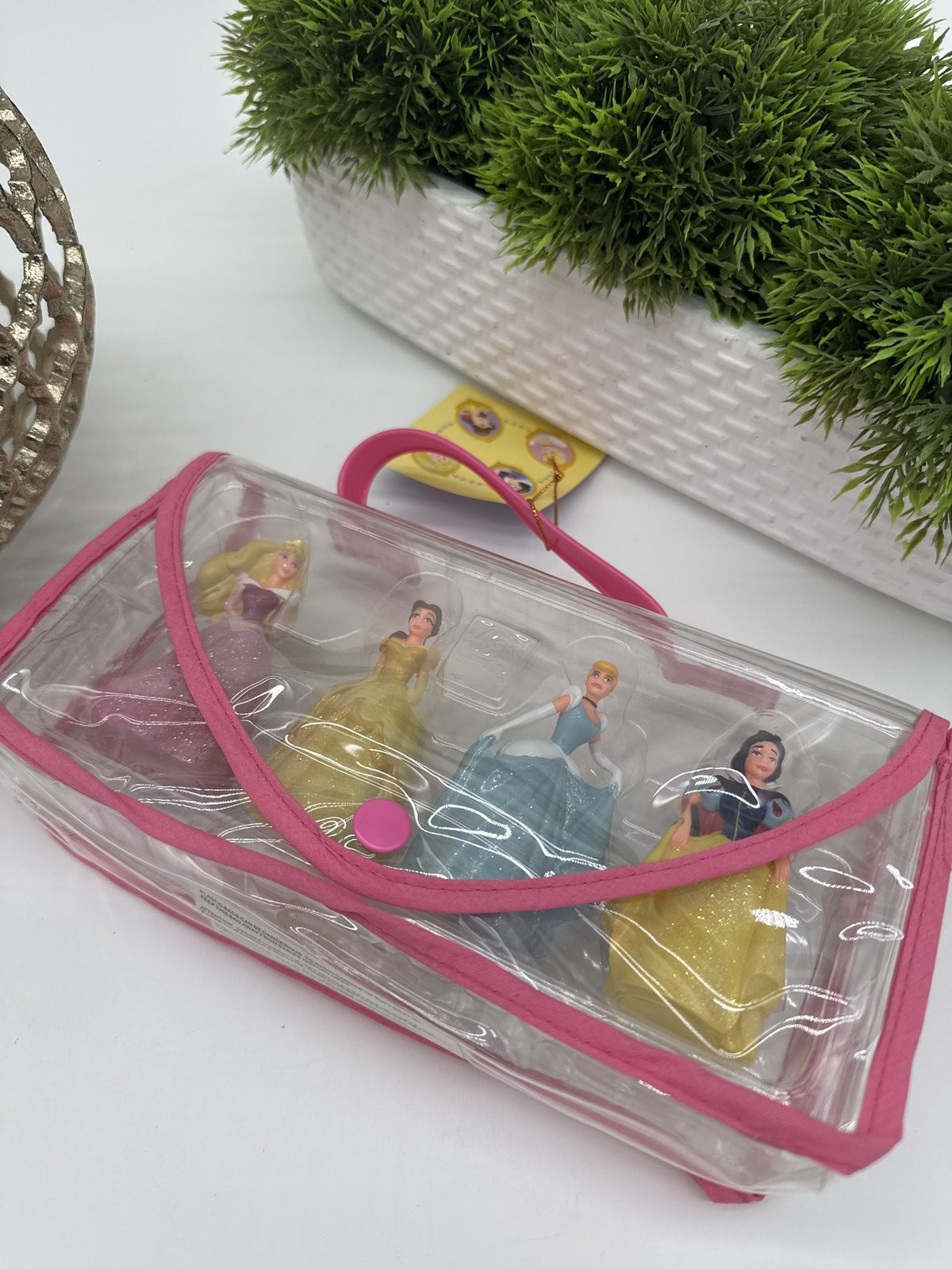 Disney Store 4 Princess Figurine Set Aurora Belle Cinderella Snow White