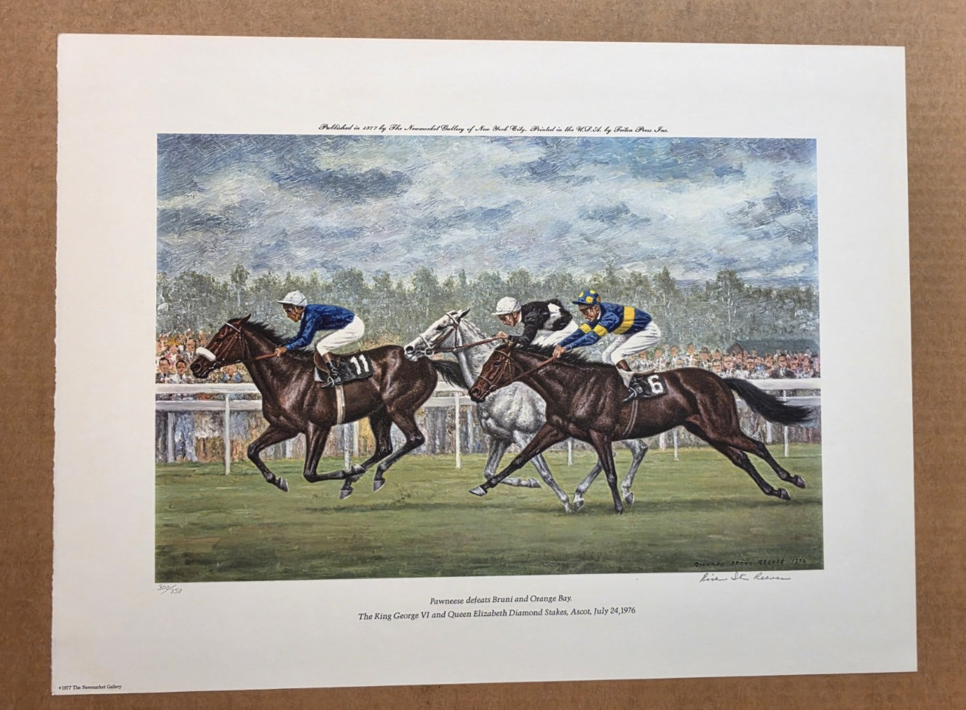 Richard Stone Reeves Print, Pawneese wins King George/Queen Elizabeth, 300/750