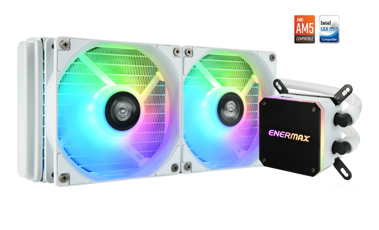 Enermax LIQMAX III 240mm ARGB AIO CPU Cooler - White AM5 & LGA 1700 Included Enermax LIQMAX III 240mm ARGB AIO CPU Cooler - White AM5 & LGA 1700 Included