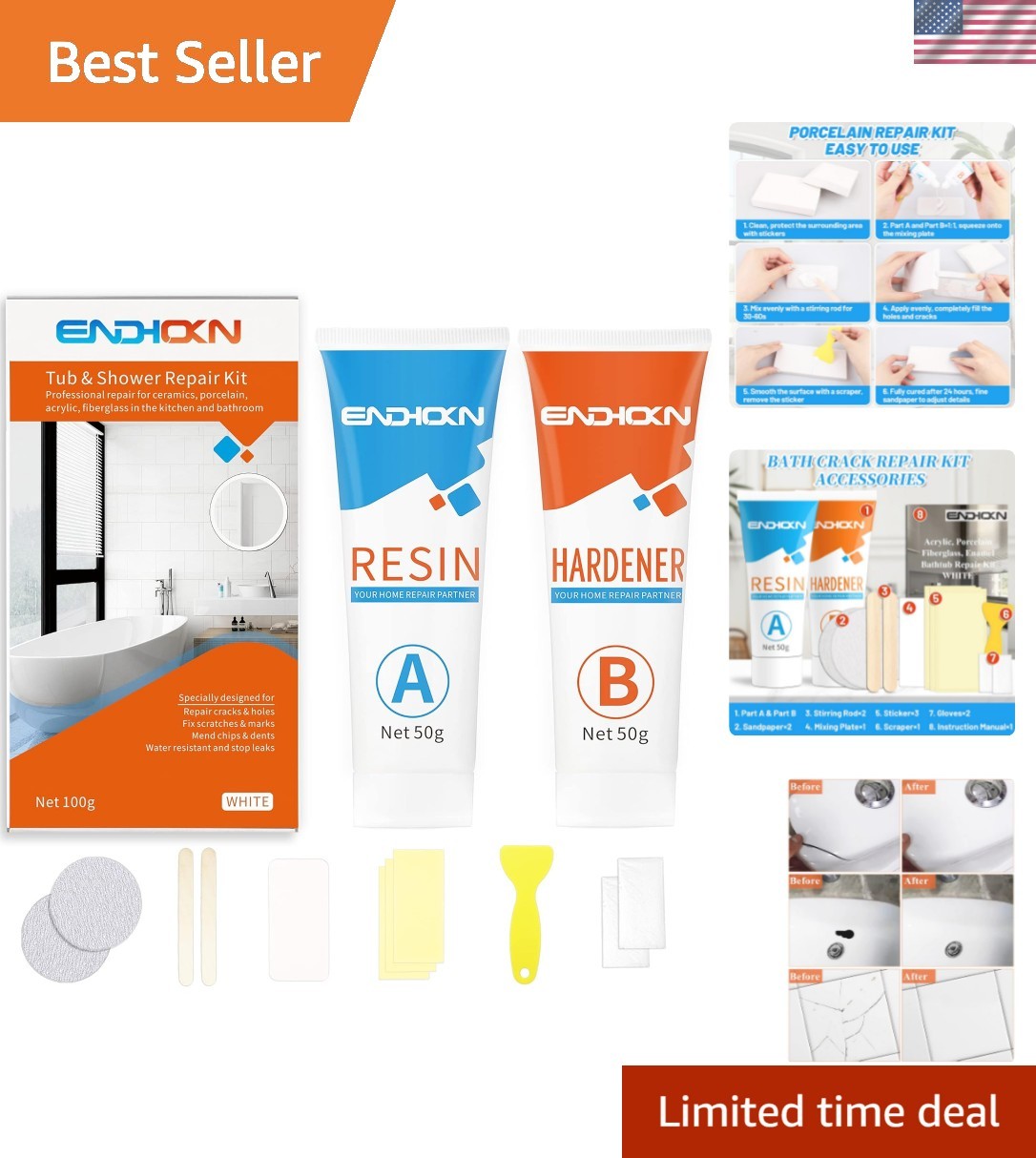 Elegant 100g Bath Repair Paste – Perfect for Fast Fixes on Ceramic Surfaces