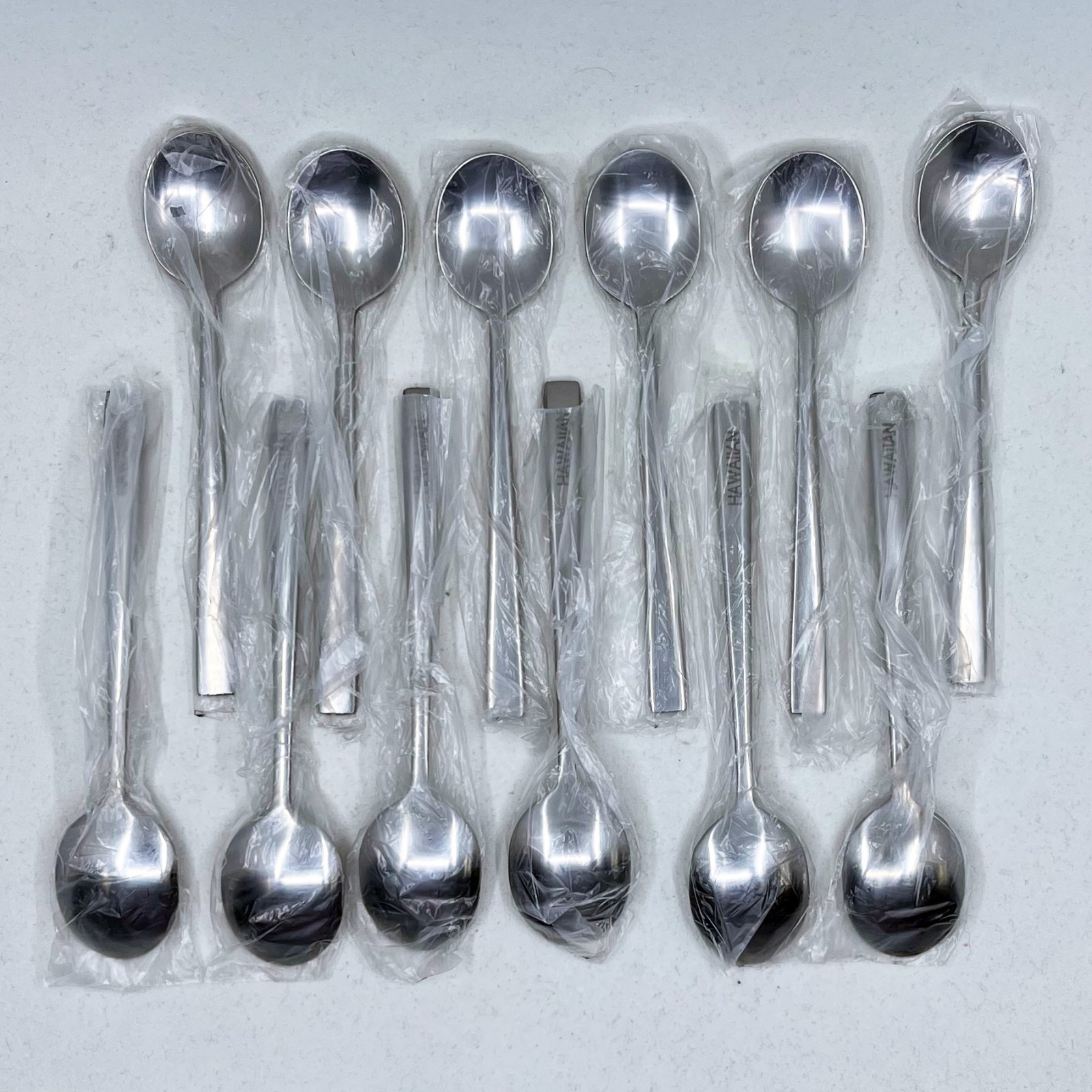 12 x Hawaiian Airlines Small 5.5” Spoons Vintage Silverware RARE Set New 12 x Hawaiian Airlines Small 5.5” Spoons Vintage Silverware RARE Set New