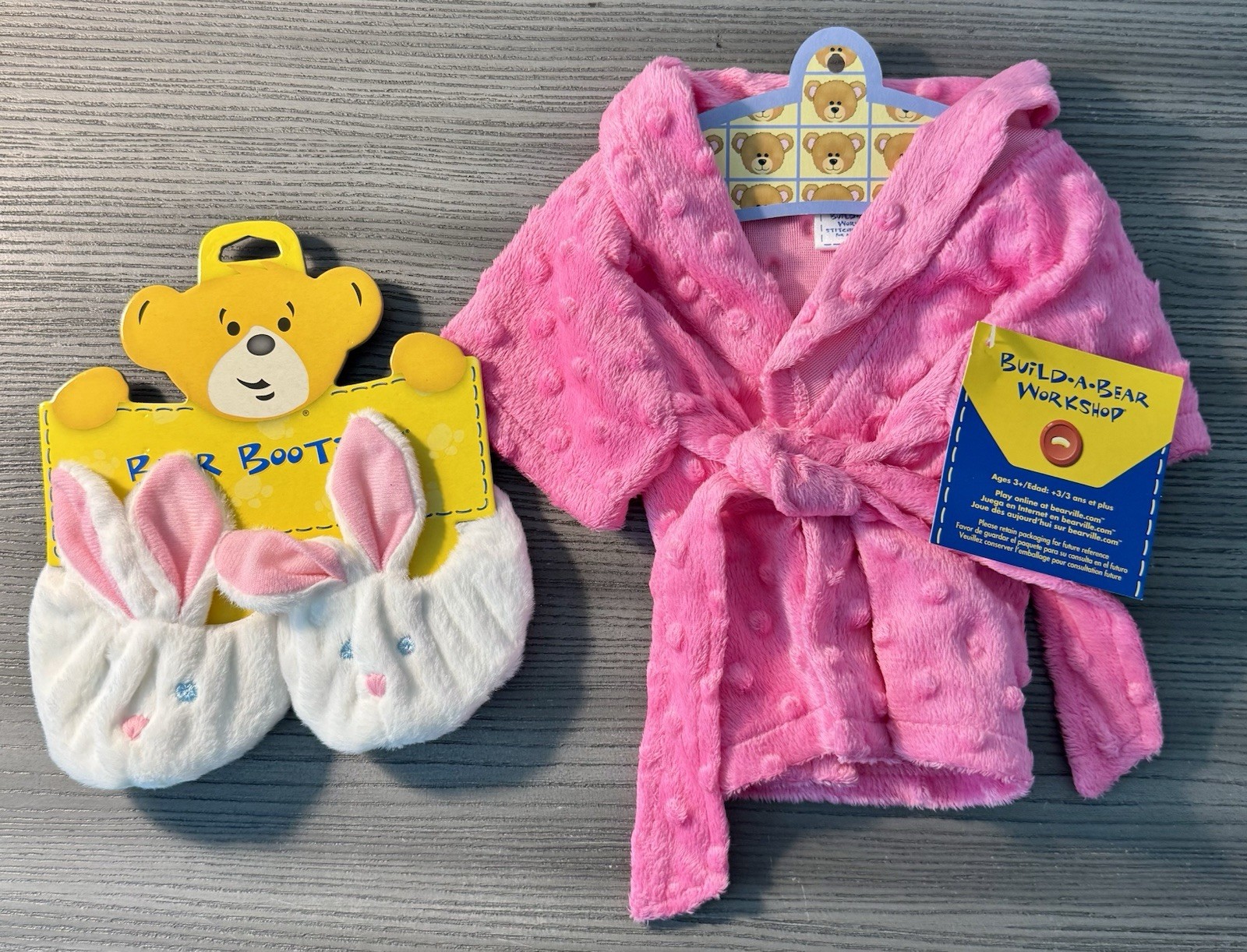 NWT Build-A-Bear Workshop BABW Clothes Soft Pink Bathrobe & Feathery Slippers NWT Build-A-Bear Workshop BABW Clothes Soft Pink Bathrobe & Feathery Slippers