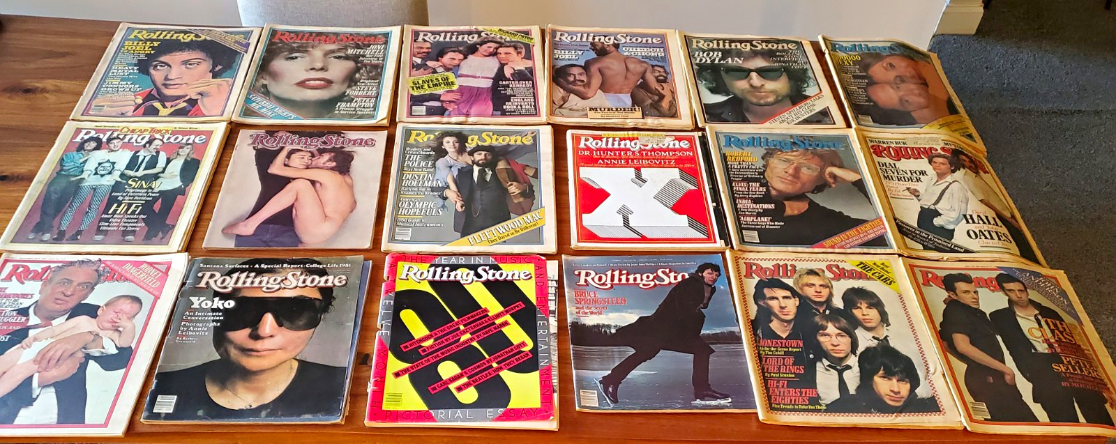 Vintage Rolling Stone Magazine UK Lot/24 Lennon, Billy Joel, Carrie Fisher Dylan Vintage Rolling Stone Magazine UK Lot/24 Lennon, Billy Joel, Carrie Fisher Dylan