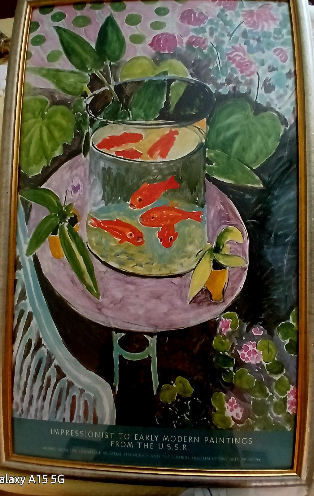 Vintage Matisse 1989 Gold Fish Poster