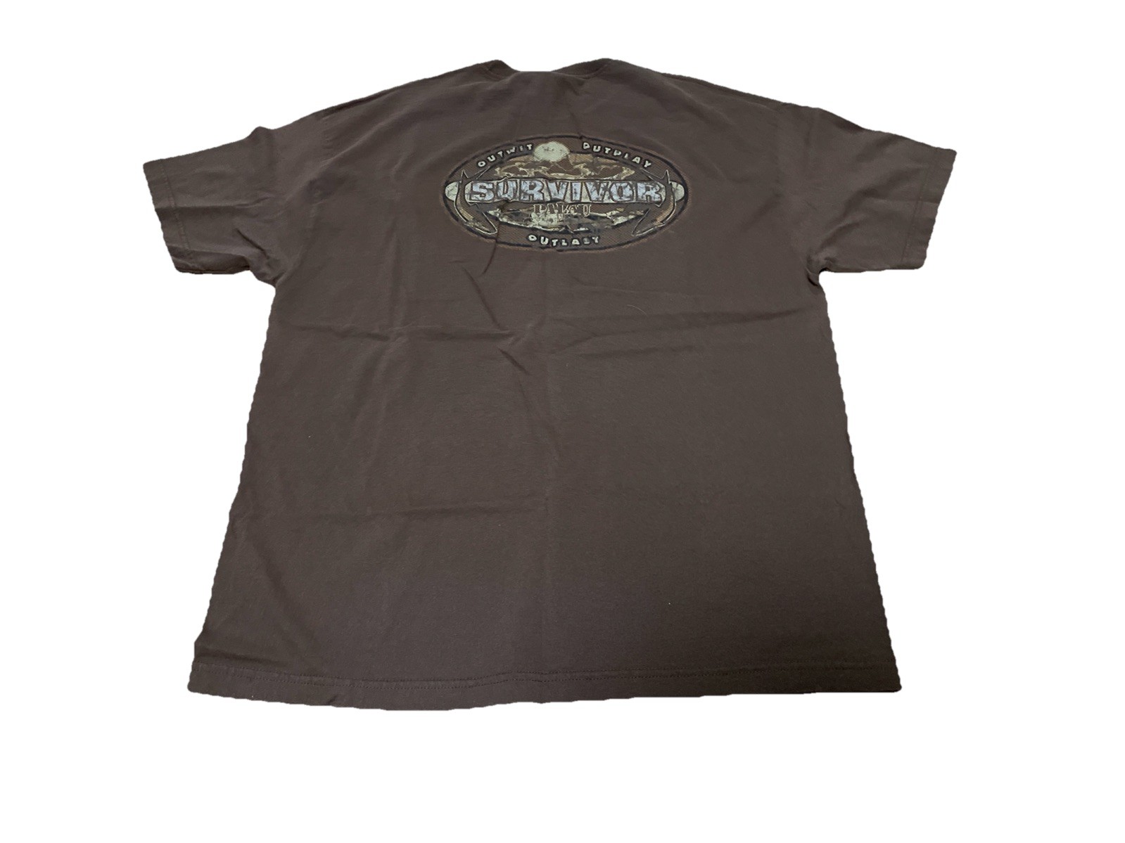 Y2K VTG Survivor Palau Outback TV Show Promo Shirt Size XL Brown