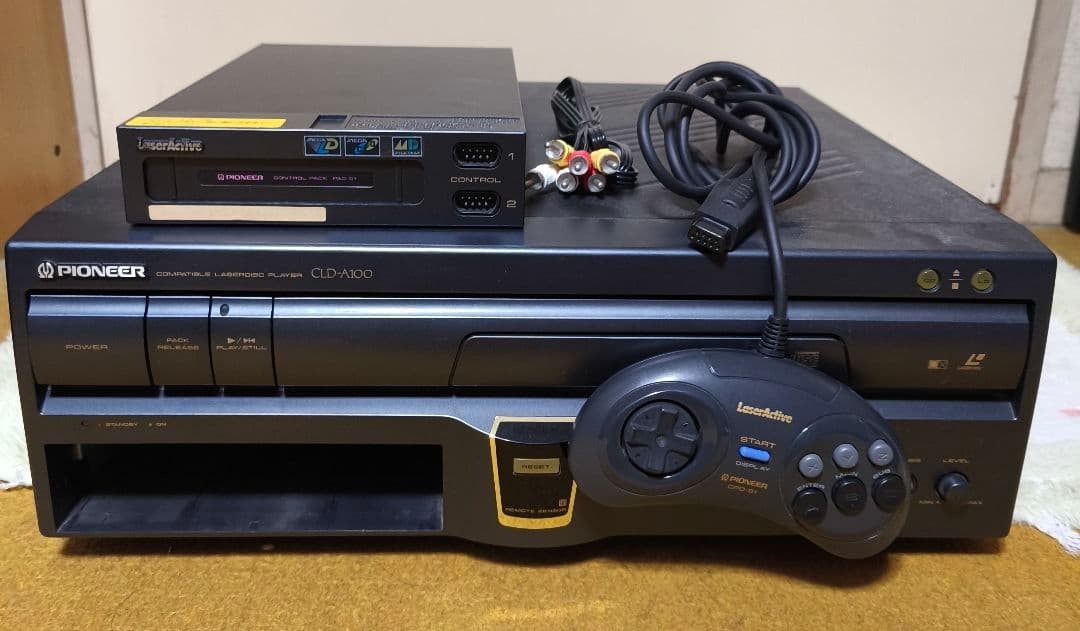 Pioneer LaserActive CLD-A100 Set w/ Mega-LD PAC Power Tested s2285M