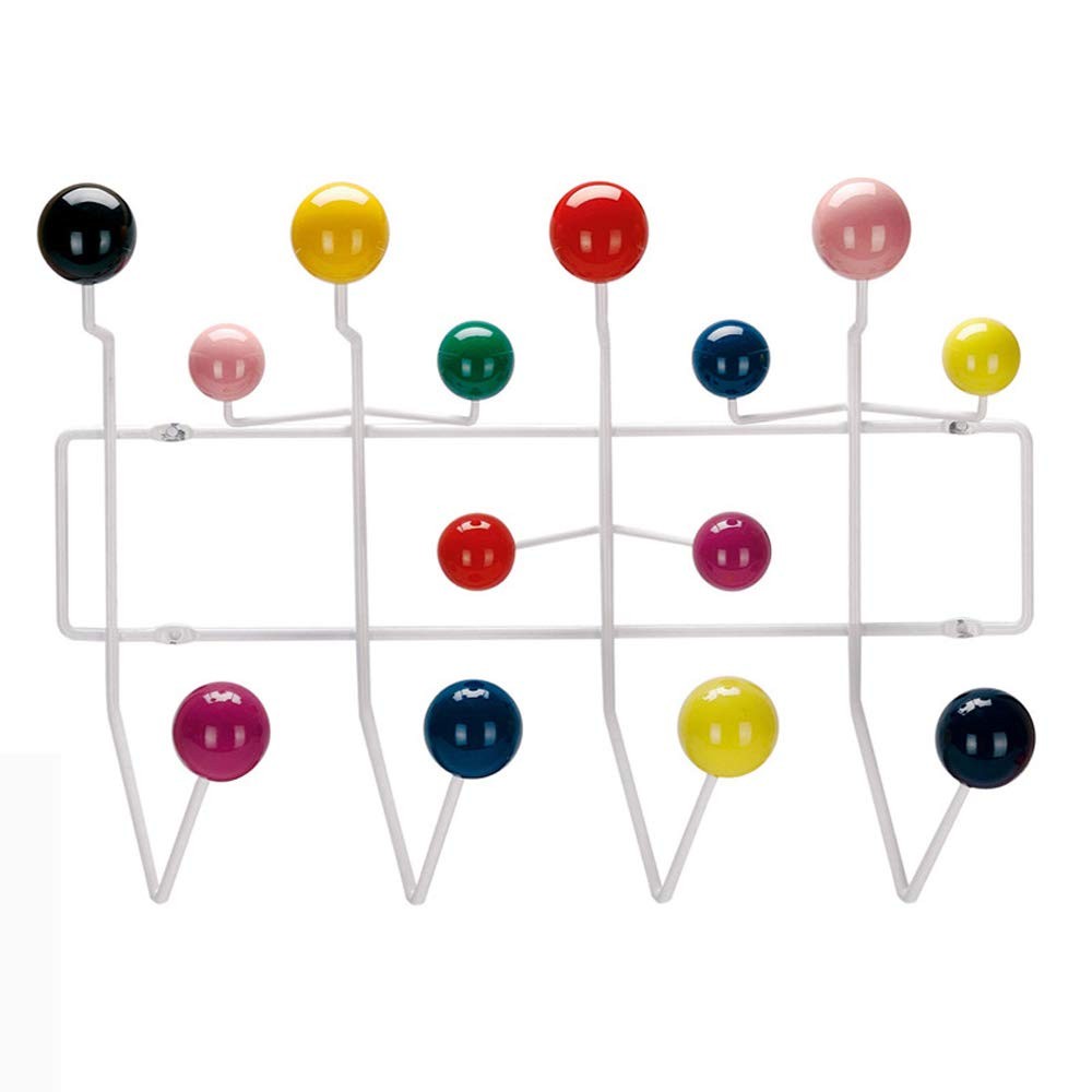 Mid Century Modern Coat Rack Wall Mounted Hang-It-All 14 Hooks Multicolor Steel Mid Century Modern Coat Rack Wall Mounted Hang-It-All 14 Hooks Multicolor Steel
