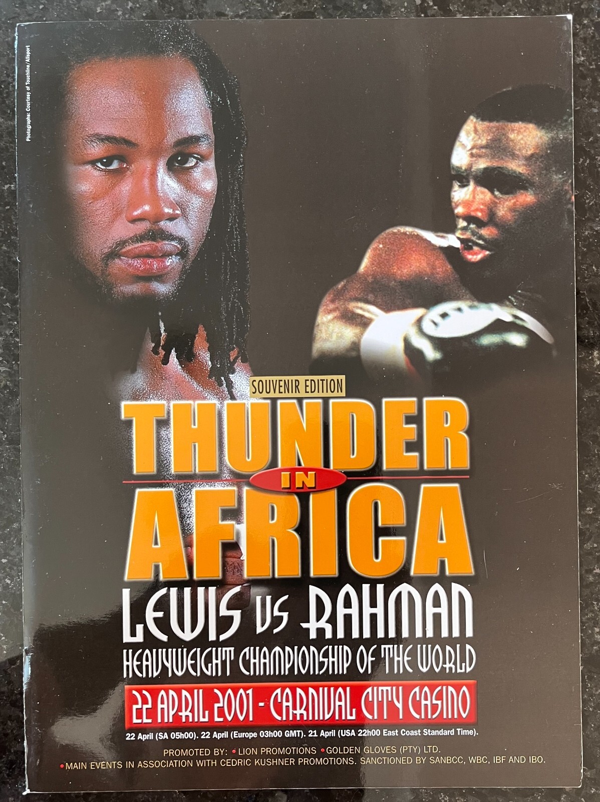 Lennox Lewis vs. Hasim Rahman Boxing Program 4-22-2001 Thunder in Africa