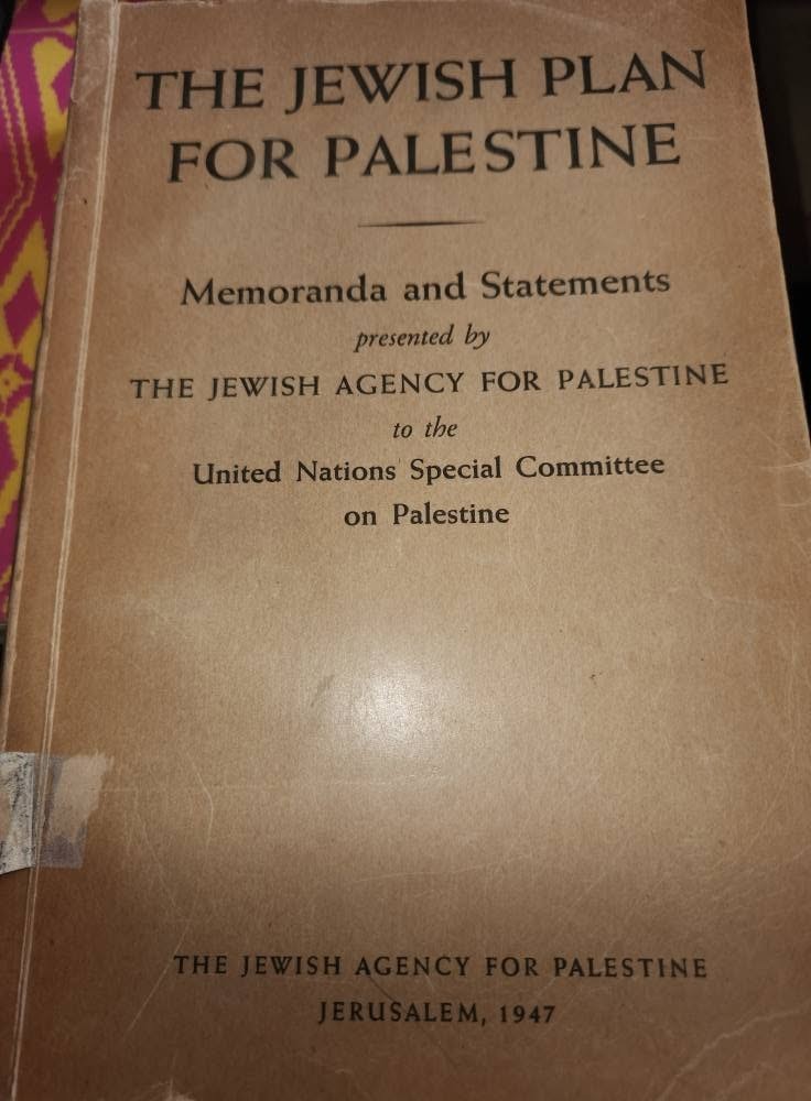 Jewish Plan for Palestine Memoranda Statements presented Jewish agency 1947  UN