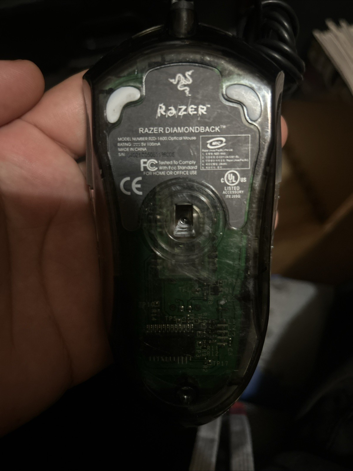 USED Vintage RAZER Diamondback RZD-1600 Optical Wired Gaming 2004 Mouse USED Vintage RAZER Diamondback RZD-1600 Optical Wired Gaming 2004 Mouse