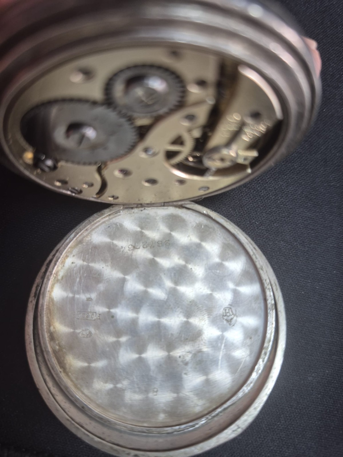 Relógio de bolso de prata, suíço Modernista, provavelmente Courvoisier Frères, L