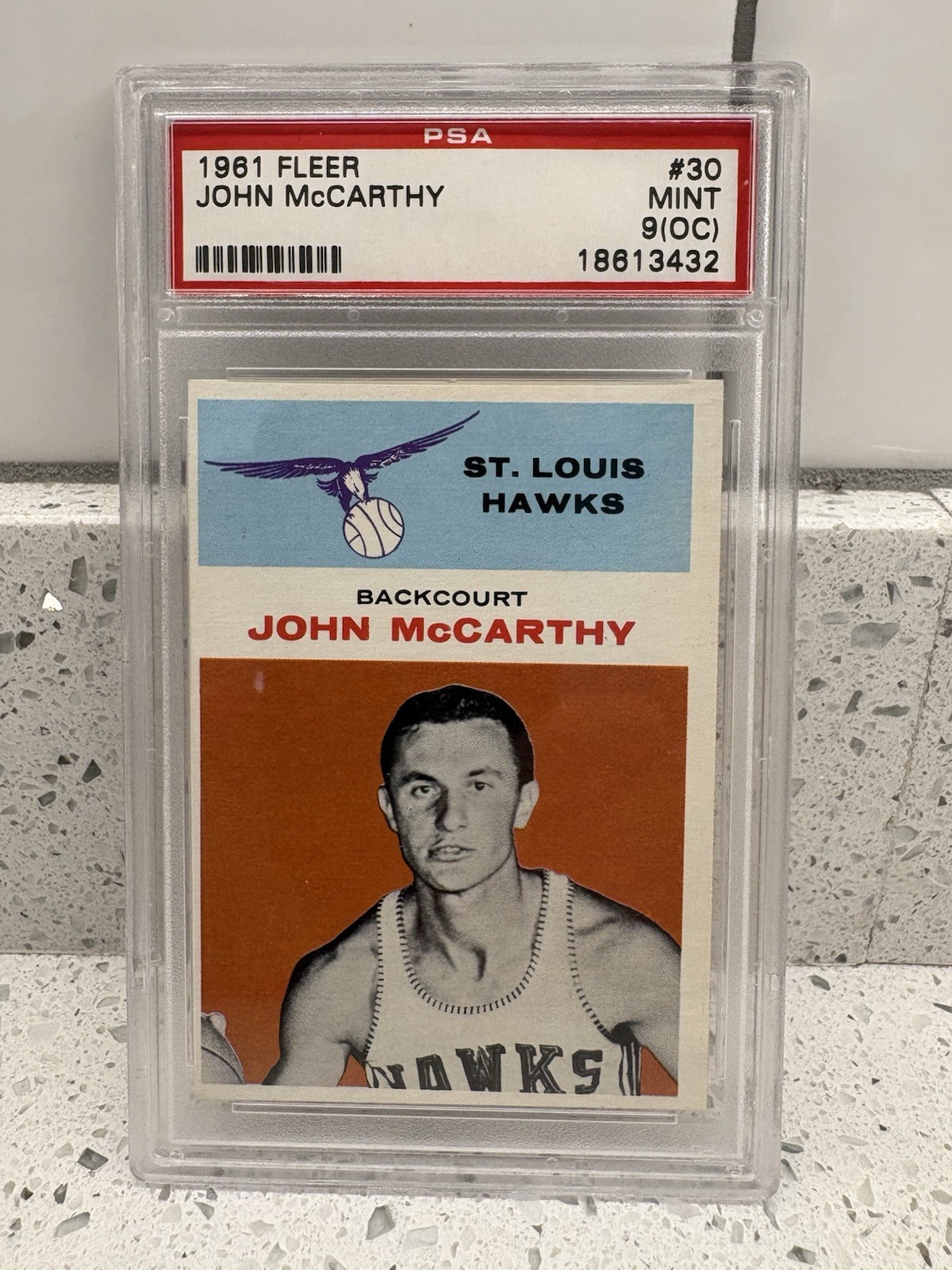 1961 Fleer John McCarthy #30 PSA 9 (OC) Graded Basketball Card St. Louis Hawks 1961 Fleer John McCarthy #30 PSA 9 (OC) Graded Basketball Card St. Louis Hawks