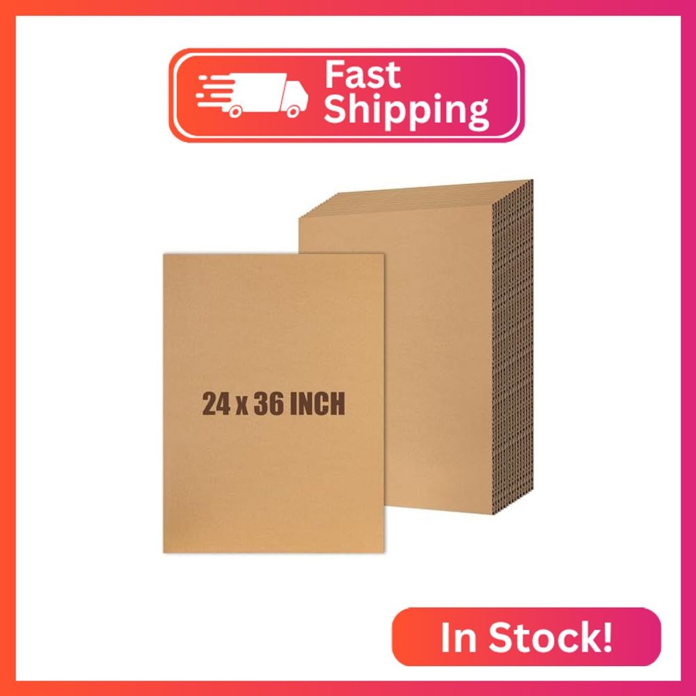 Feifeiya 30 Pack Corrugated Cardboard Sheets 24 x 36 Inch Large Flat Cardboard S