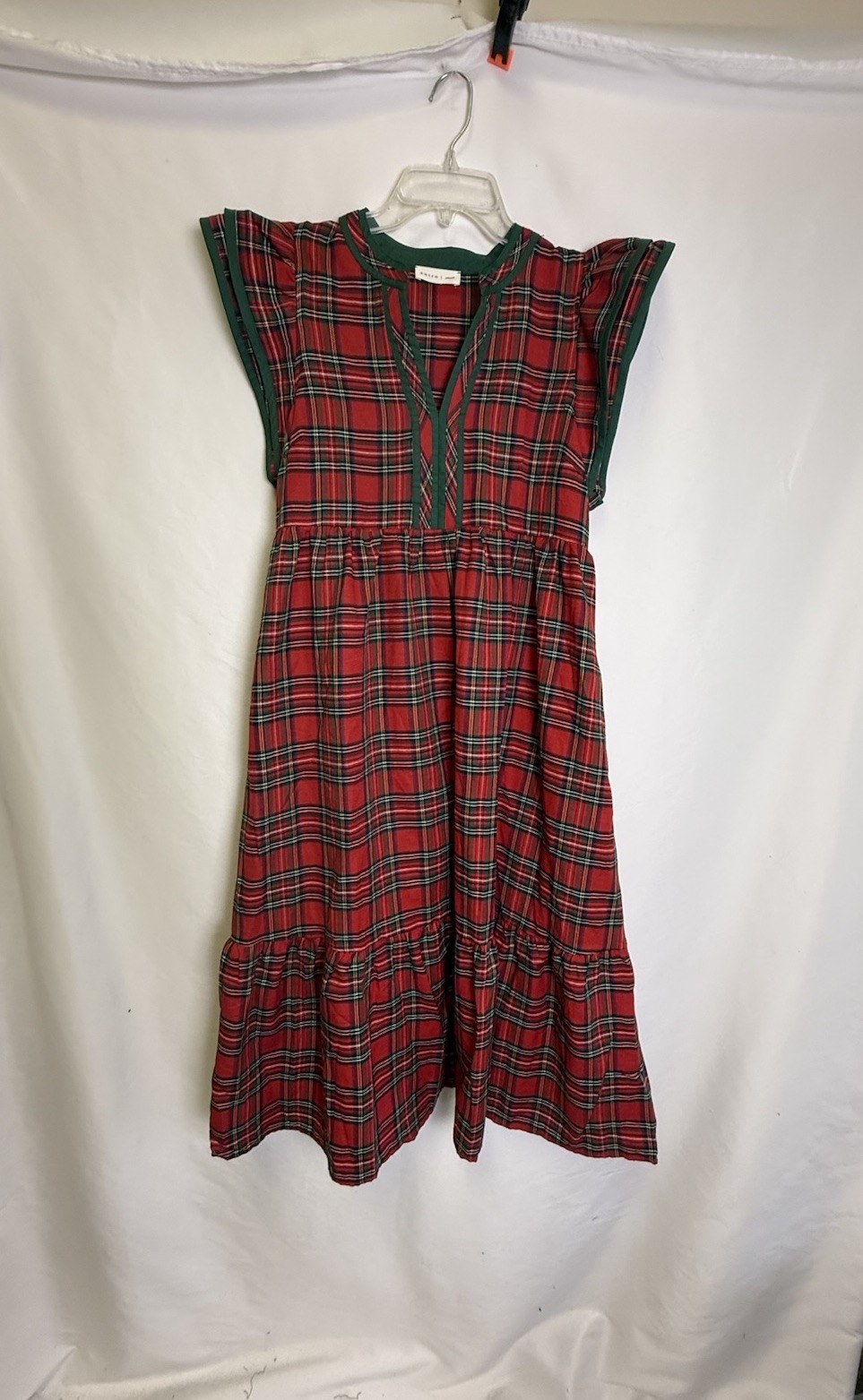 ENTRO Saylor Tiered Plaid Dress NWT sz S (see Imperfection)