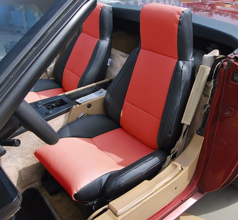 for 1984-1993 CHEVY CORVETTE C4 TYPE3 CUSTOM FIT PAIR SEAT COVERS BLACK/RED