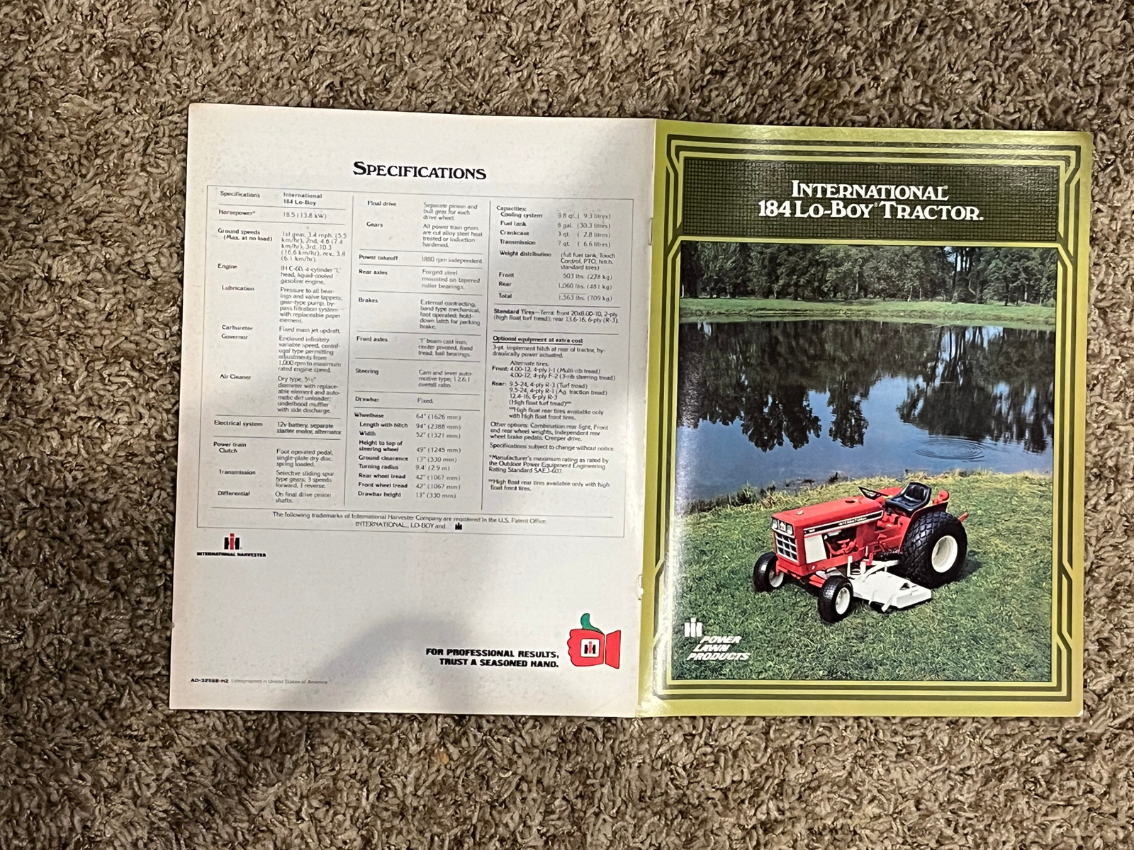 34 1977 INTERNATIONAL 184 LO-BOY TRACTOR BROCHURE