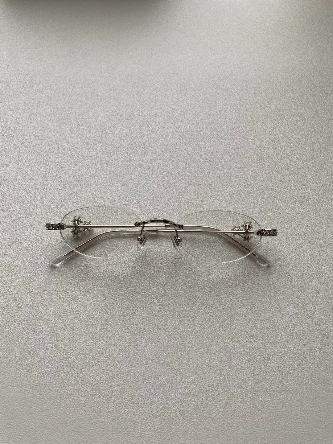 Gentle Monster Orora 02 VYG Rimless Sunglasses Silver Clear Lens 55-20-146 NEW