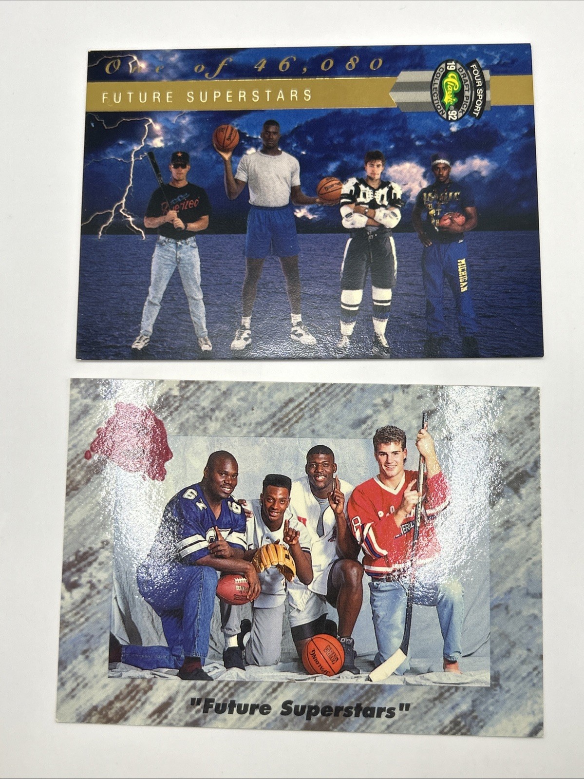 1992 Classic Four Sport Future Superstars Limited Prints Only 10,000 + 1991 Card