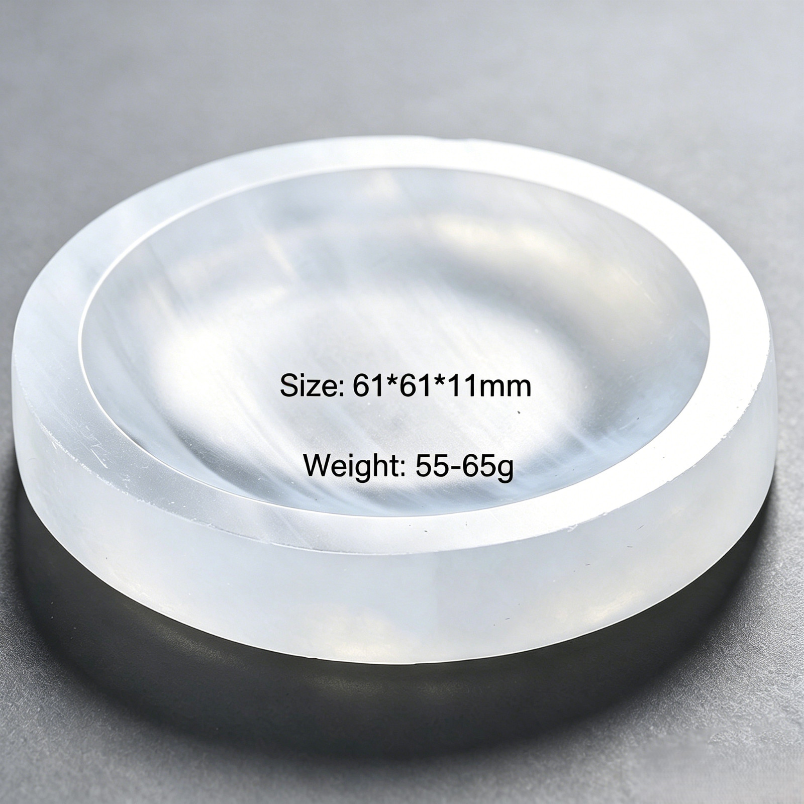 Natural Selenite Charging Plate 6cm Crystal Cleansing Bowl Energy Healing Natural Selenite Charging Plate 6cm Crystal Cleansing Bowl Energy Healing