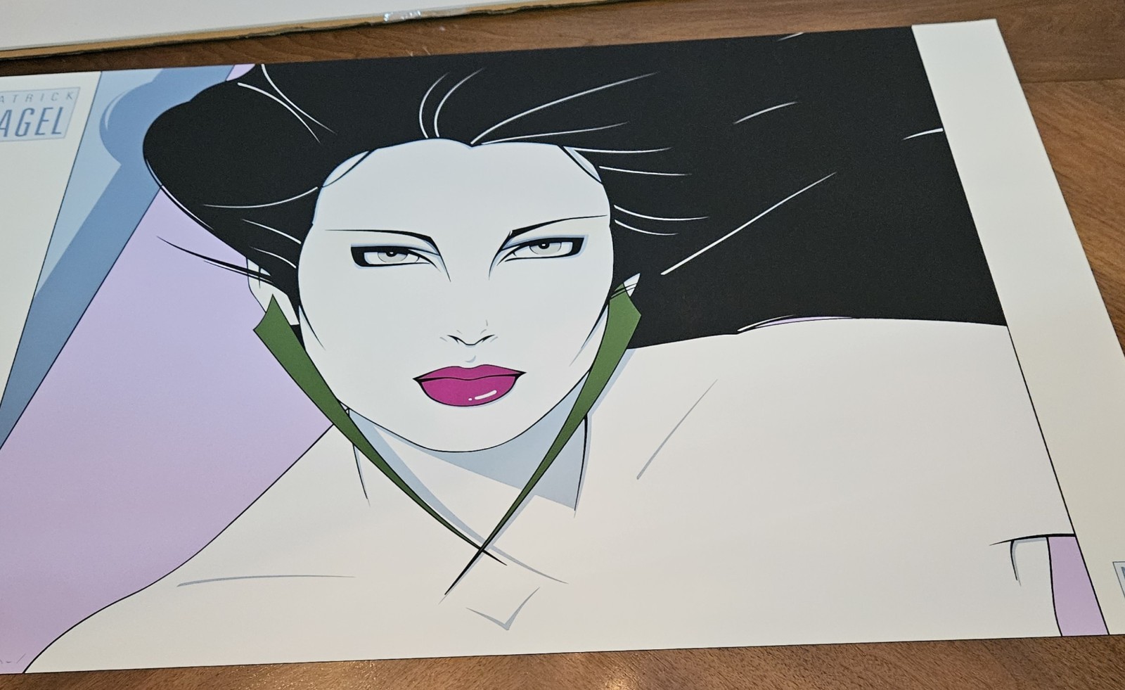 1988 PATRICK NAGEL NC15 Green Earrings COMMEMORATIVE Mirage Serigraph Poster 36\