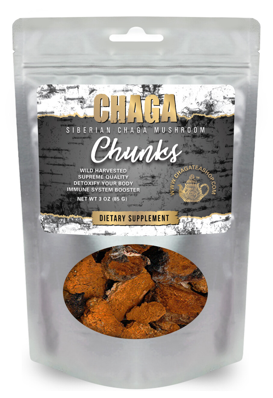 All Natural Siberian Chaga Whole Mushroom Chunks Wild Harvested Exp. 5/15/2027
