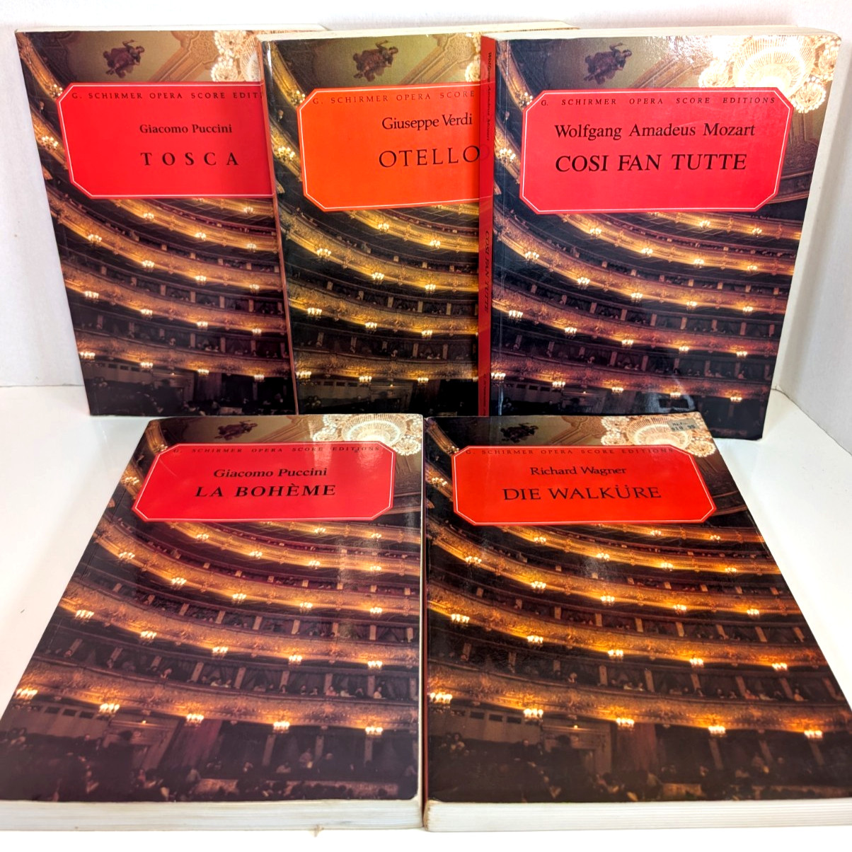 Lot of 5 G. Schirmer OPERA SCORE Editions~ Puccini ~ Wagner ~ Mozart ~ Verdi  PB