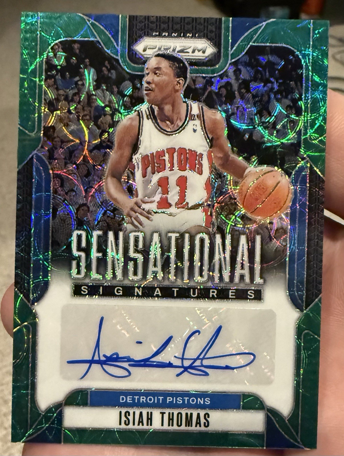 2024-25 Isiah Thomas Prizm Sensational Signatures Choice Green Prizm Auto /8 🔥 2024-25 Isiah Thomas Prizm Sensational Signatures Choice Green Prizm Auto /8 🔥