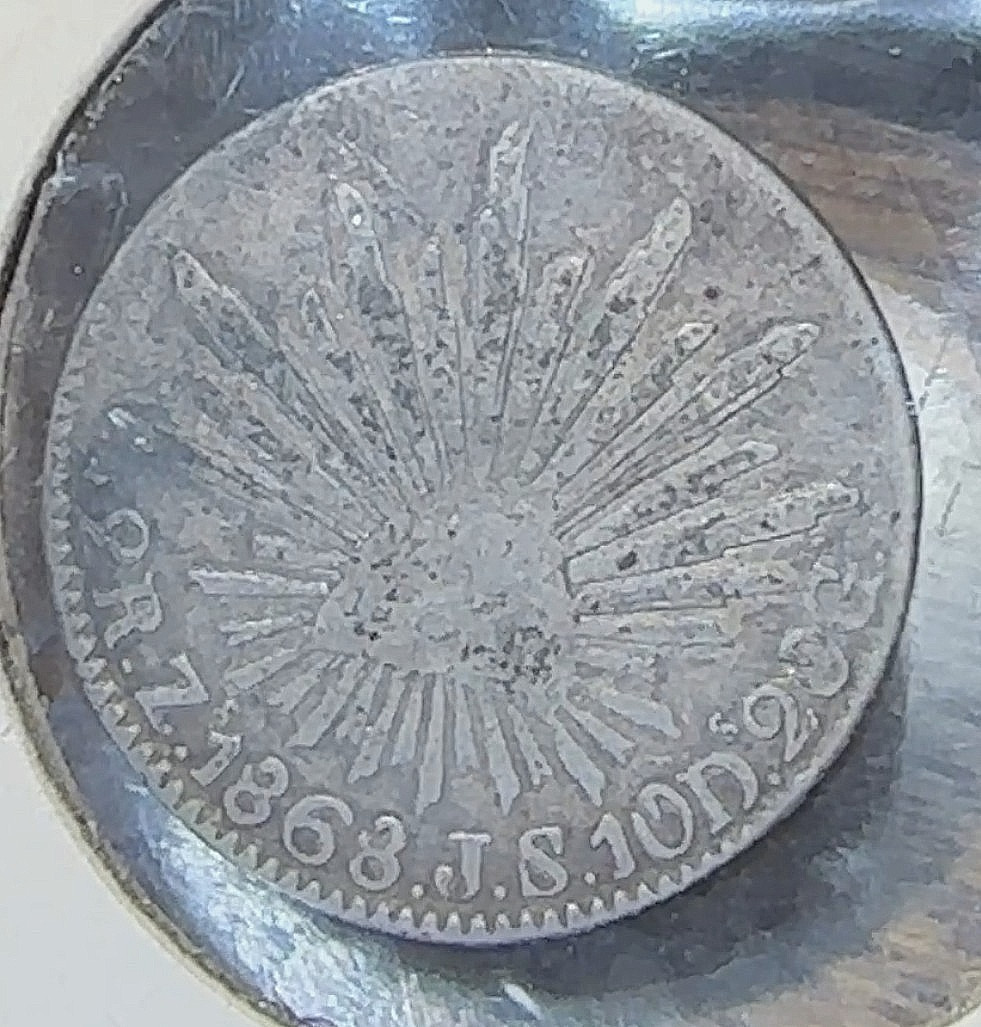 1868 Zs Js Mexico 2 Reales Super Original Fine CHRC
