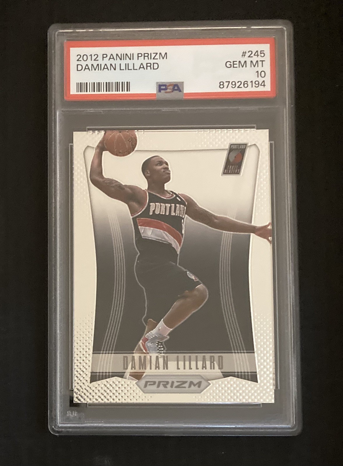 2012 Panini Prizm #245 Damian Lillard  RC Rookie PSA 10 GEM MT