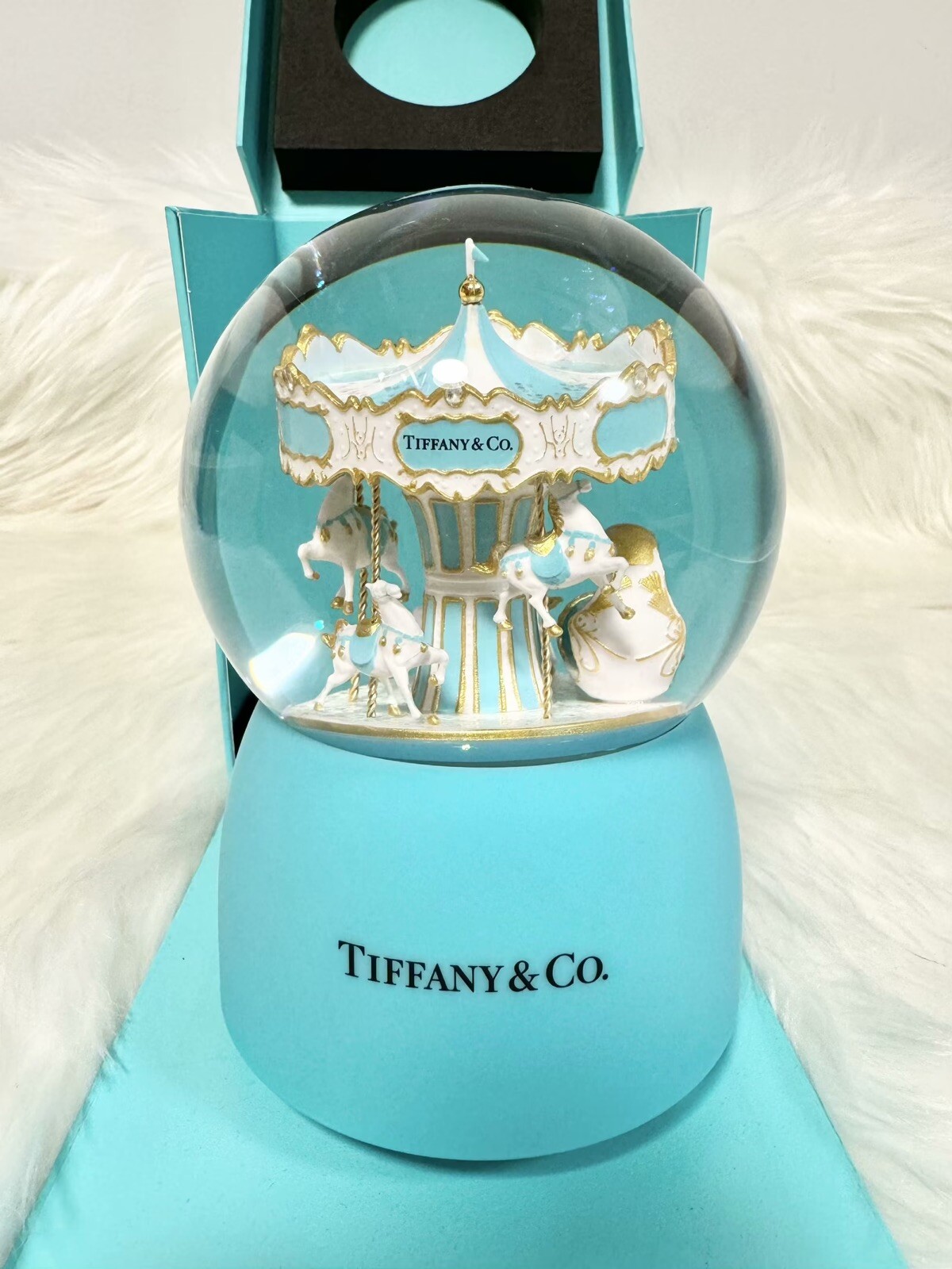 TiffanyCarousel Musical Snow Globe Brand New In Box Christmas Gift
