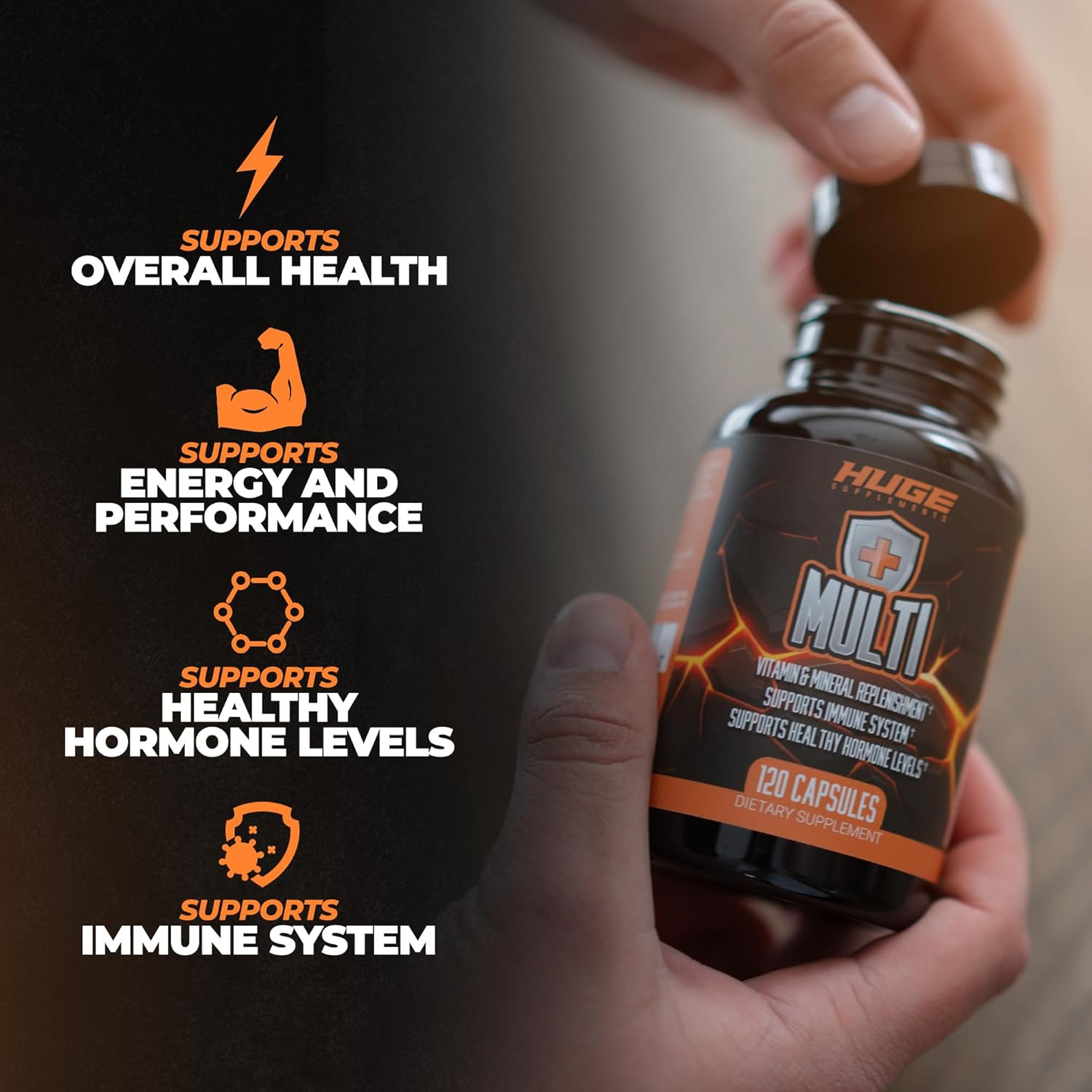 Huge Multi, Multivitamin for Men, High-Performance All-In-One Formula for Ath...