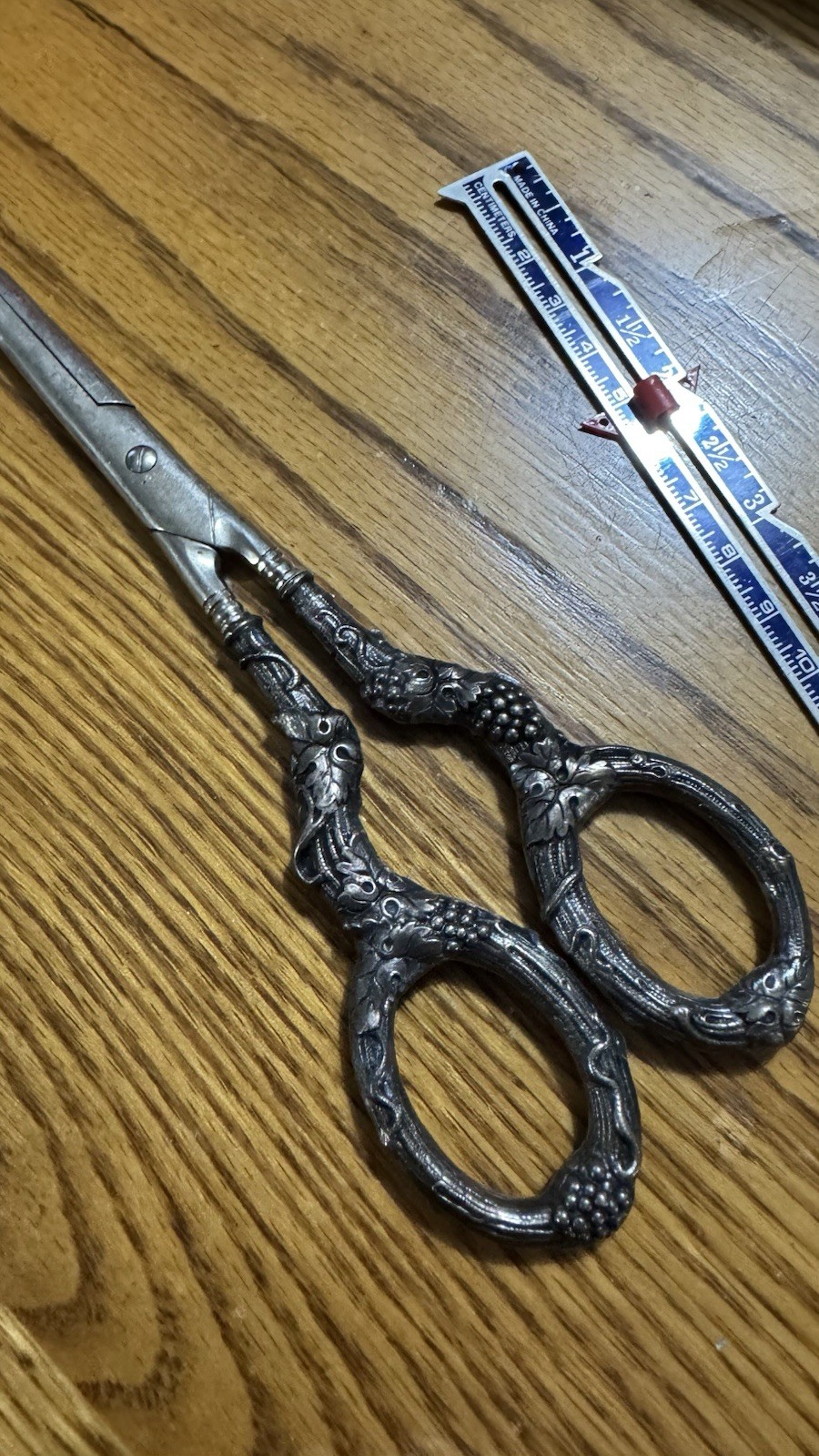 Vintage German Grape Shears Ornate Silver Plated Vine Scissors Solingen Germany Vintage German Grape Shears Ornate Silver Plated Vine Scissors Solingen Germany