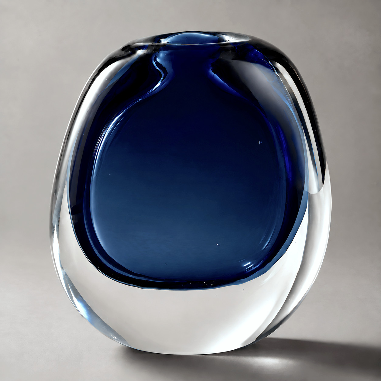 New Flavio Poli Style Sommerso Art Glass Vase in Cobalt Blue 8\ New Flavio Poli Style Sommerso Art Glass Vase in Cobalt Blue 8\