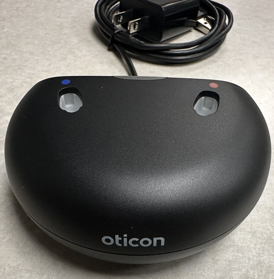 Oticon Desktop Charger With Power Cable, Wall Adapter, Manual. Lightly Used.