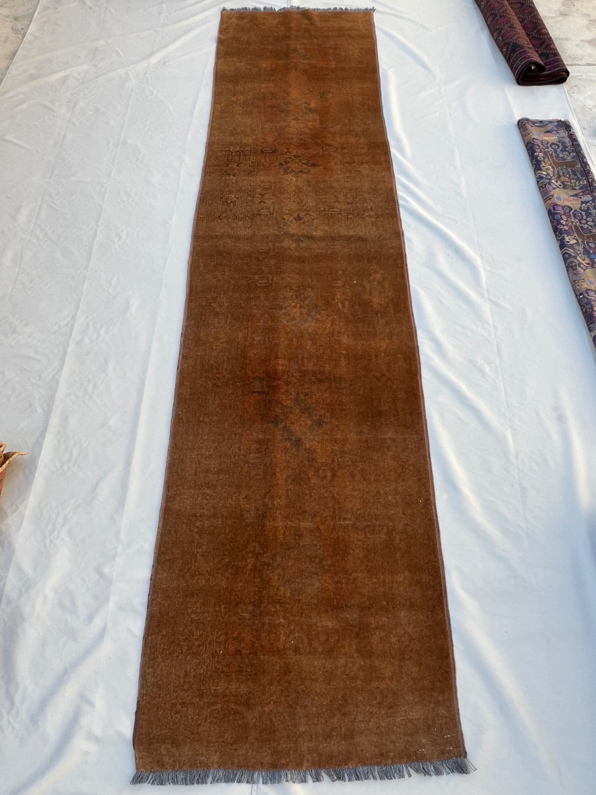 3x13 Antique Turkmen Bukhara Runner Rug Hand Knotted Rare Vintage Entryway Rug