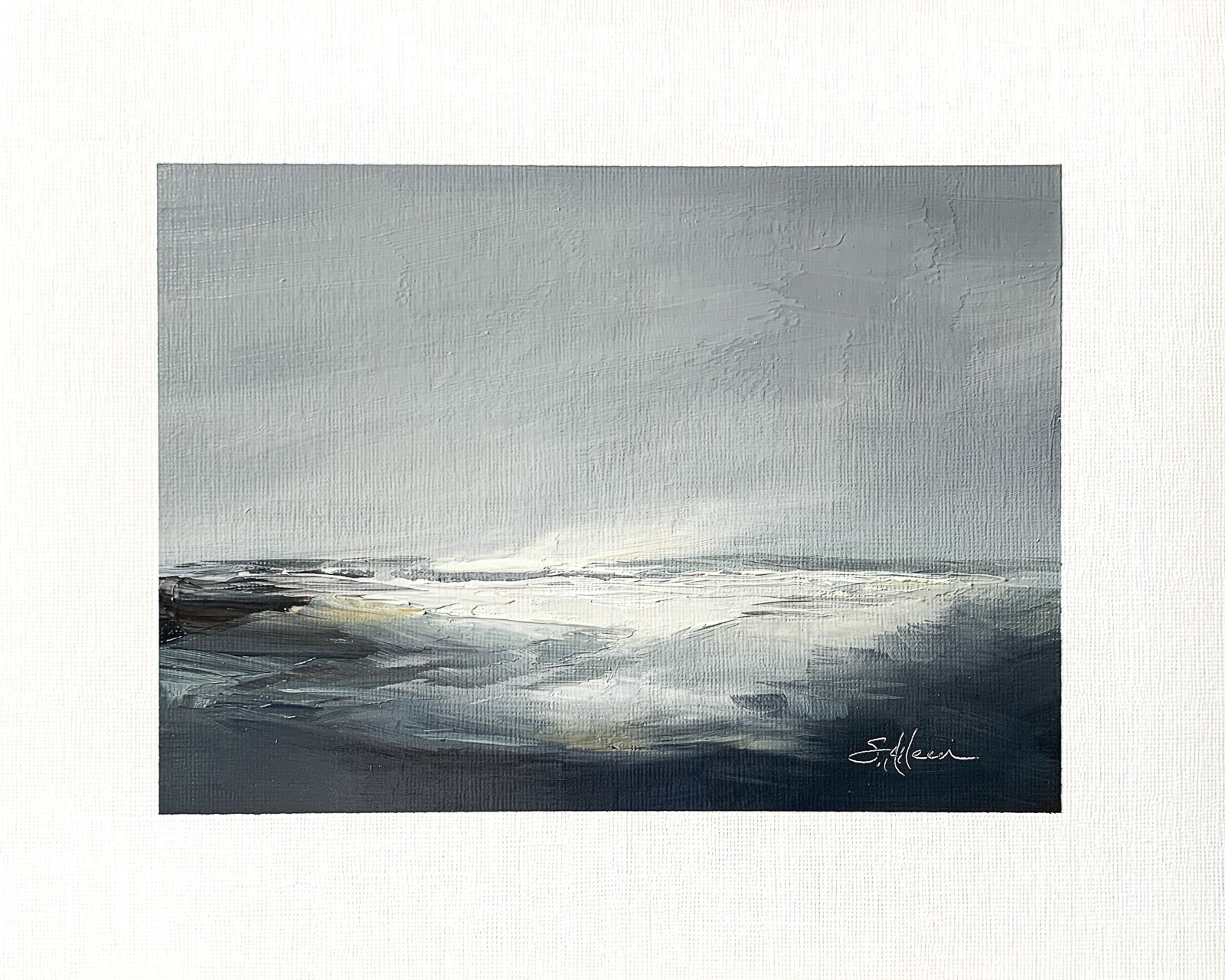 8x10 Original Oil Painting Abstract Seascape Neutral Modern Contemporary Signed 8x10 Original Oil Painting Abstract Seascape Neutral Modern Contemporary Signed