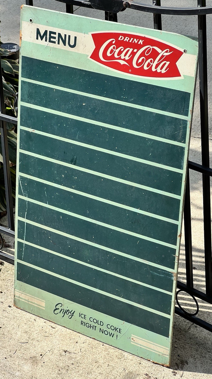 Vintage 1950's Coca Cola Message Menu Board Masonite Coke Sign 30