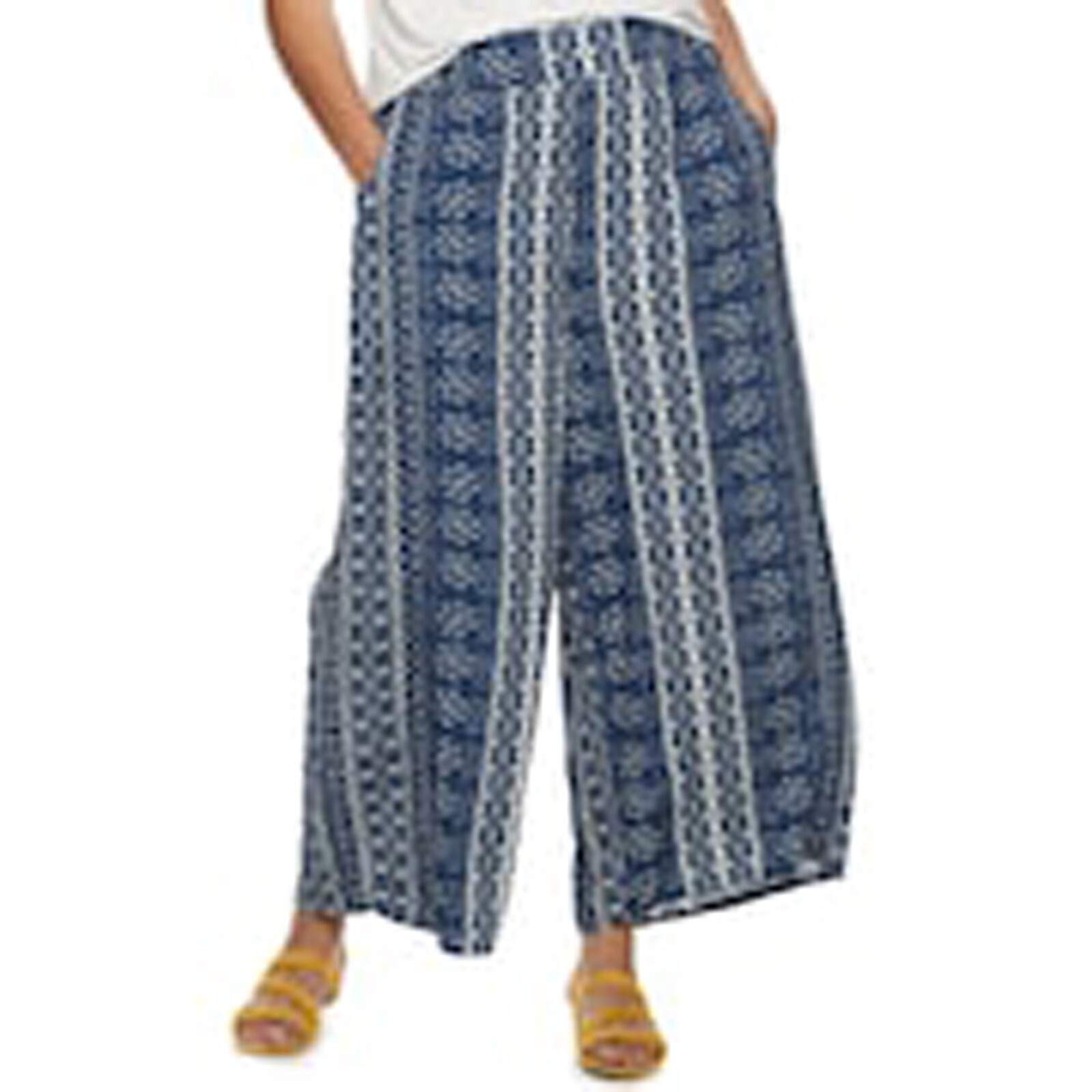 New $59.50 AMERICAN RAG CIE Designers Women Navy/Wh Flair Pants Plus - Size: 3X