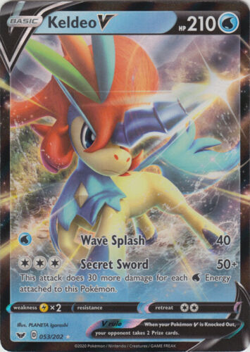 Keldeo V - 053/202 Ultra Rare Sword & Shield Base Set NM Pokemon TCG