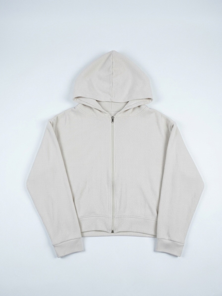 Zara Cream Zip-Up Hooded Cardigan