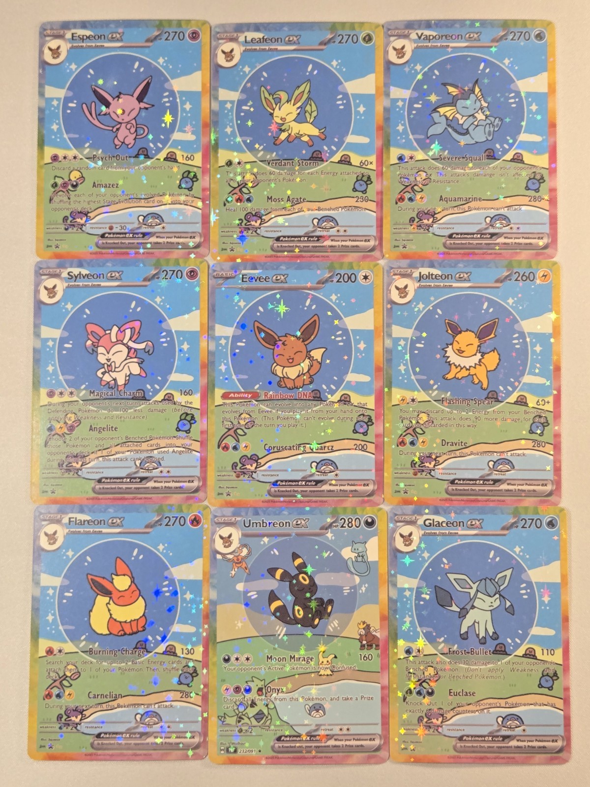 ✨Pokemon Bubble Eeveelutions Complete Set Eevee Umbreon Espeon Flareon FAN Art