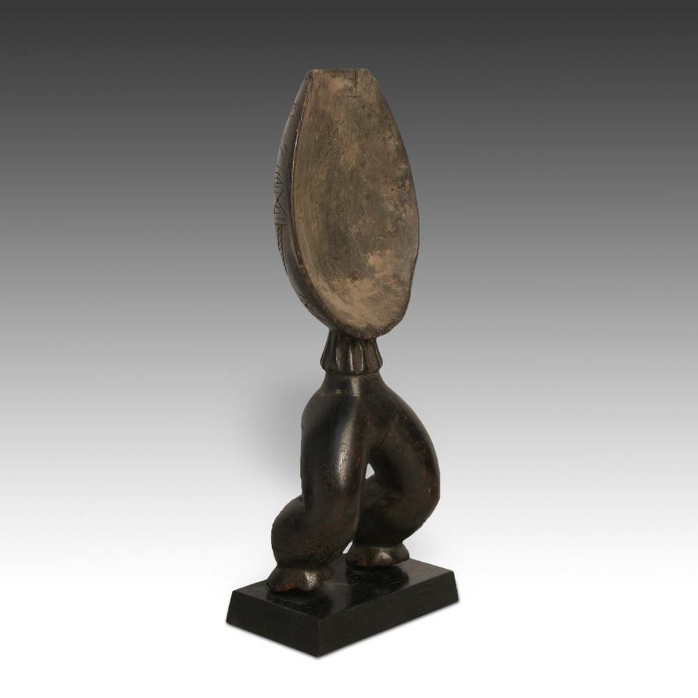 VINTAGE ANTHROPOMORPHIC SPOON DAN / KRAN CARVED WOOD LIBERIA WEST AFRICA 20TH C.
