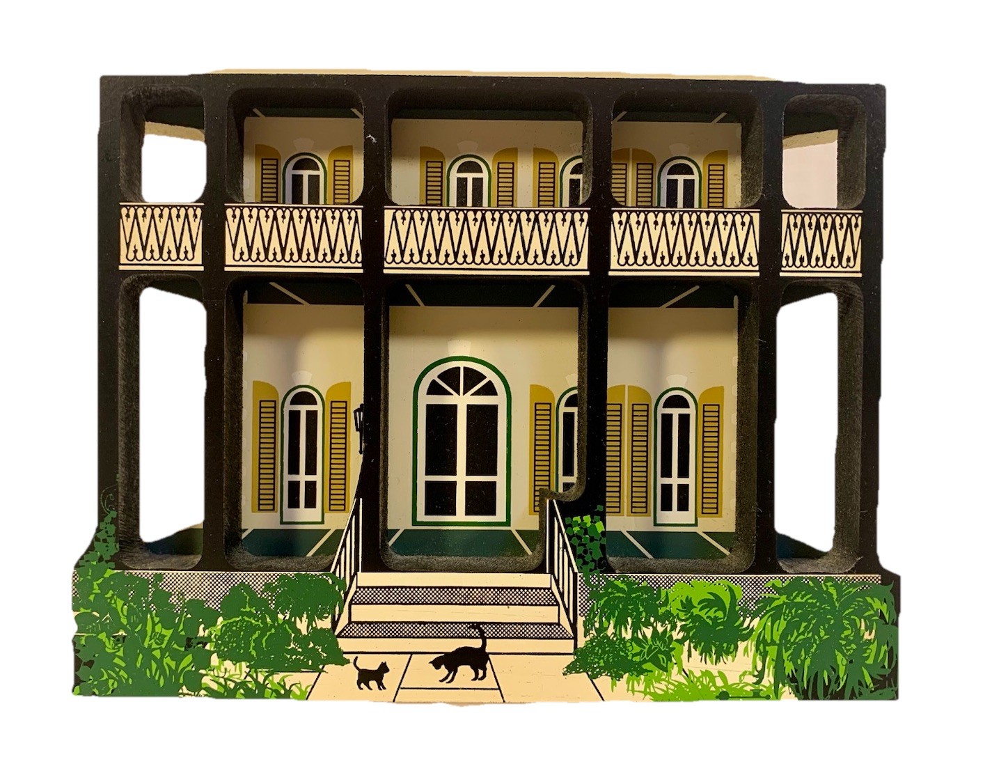 Shelia’s HEMMINGWAY HOUSE 1995 Key West Florida Limited Edition Wooden Shelf Art