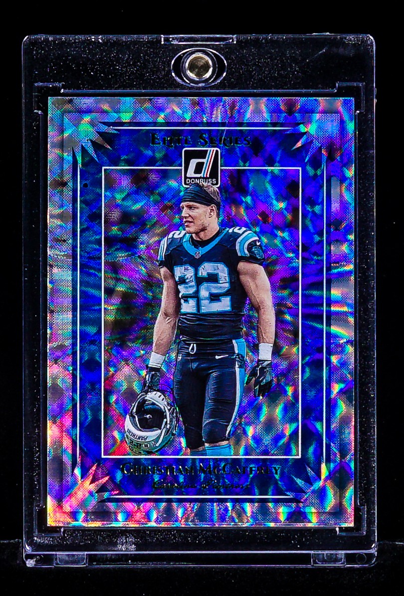 Christian McCaffrey RARE REFRACTOR PRIZM CARD 2019 Donruss Elite Series