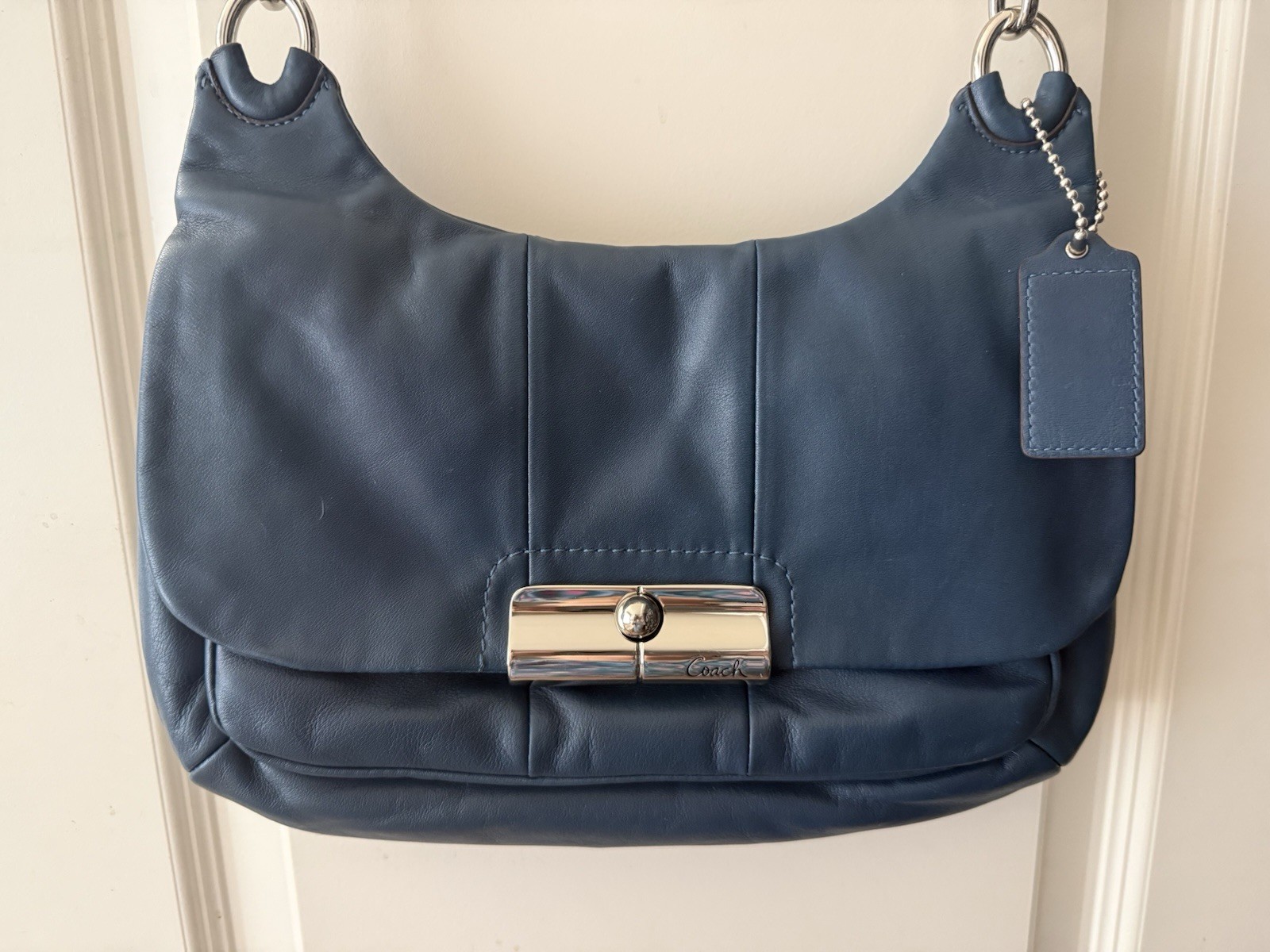 VTG Coach Kristin Blue Leather Convertible Shoulder Pristine Condition VTG Coach Kristin Blue Leather Convertible Shoulder Pristine Condition